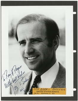 Joe Biden Signed and Inscribed 8x10" Photo with a "With best wishes USS 85" Inscription (Beckett)